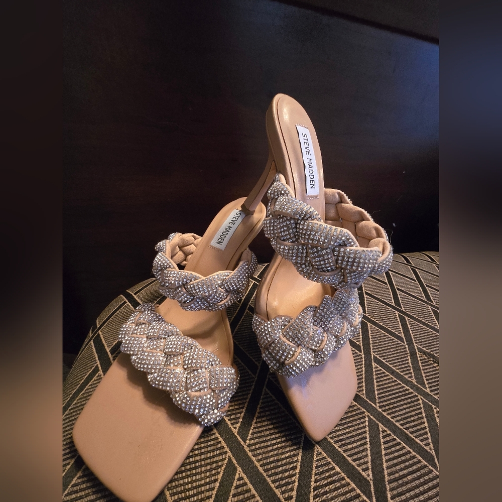Steve Madden Women's Braided Heels - Beige and Silver